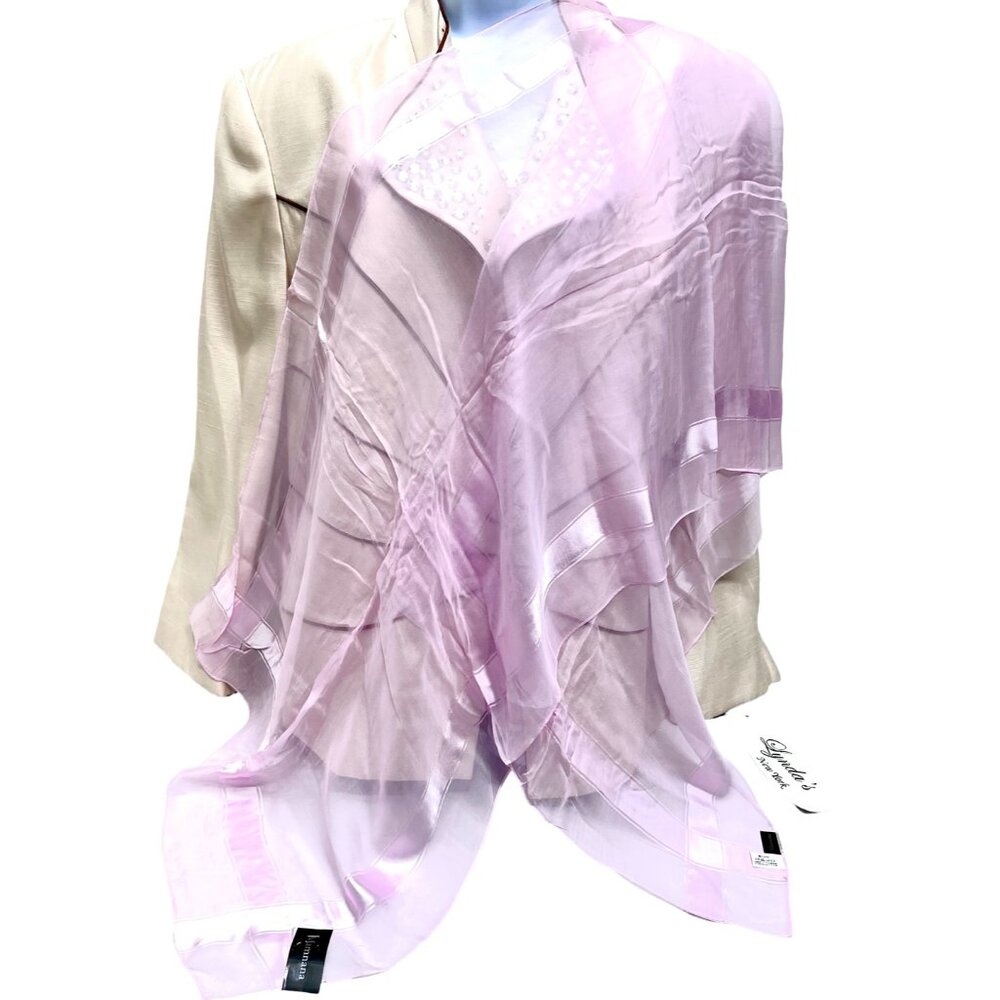 New Tag On MAMNANA 100% silk chiffon/ satin, 62"x20" light pink color (79) - Picture 10 of 10
